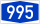 Blue rectangular button with white text displaying the number 995, commonly used in emergency or service contexts.
