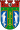 Blue shield with castle and tree coat of arms Coat of arms featuring a blue shield with a white castle and a green tree, symbolizing heritage and nature.