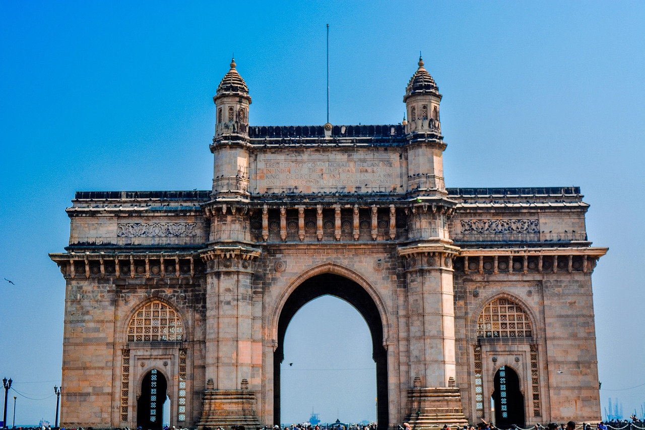 The Gateway of India, a historic arch monument in Mumbai, symbolizing colonial architecture and tourist attraction.