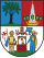 Heraldic Coat of Arms with Castle and Tree Colorful heraldic coat of arms featuring a castle, a tree, and various symbolic elements representing heritage and history.