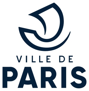Ville de Paris Official Logo with Stylized Boat Official logo of Ville de Paris featuring a stylized boat symbol and bold text representing the city of Paris, France.