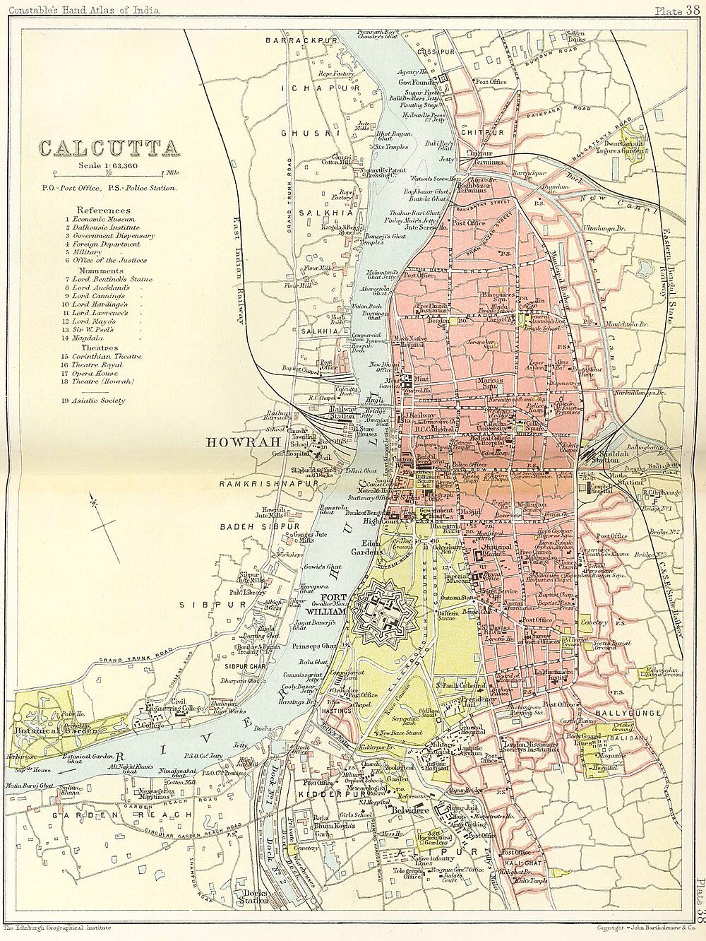 Historic map of Kolkata