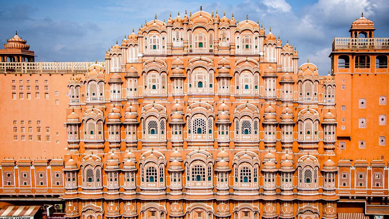 Hawa Mahal Jaipur Pink Palace Hawa Mahal in Jaipur, India, a historic pink sandstone palace with intricate windows and architectural design