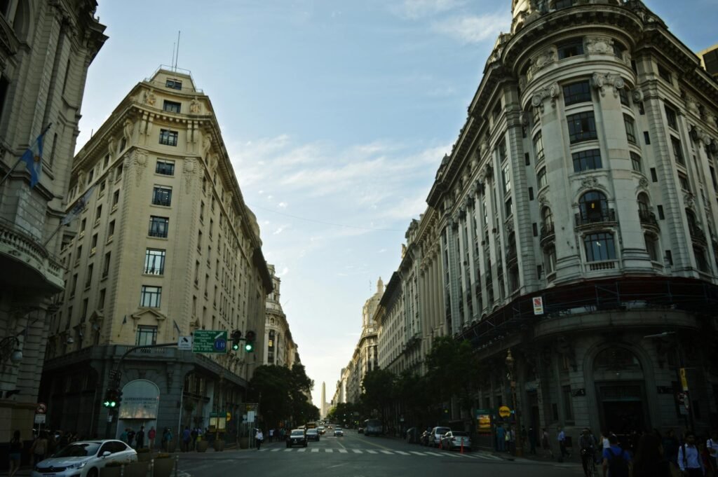 Classic European-style Beaux-Arts architecture in the heart of Buenos Aires — the city's distinctive Belle-Époque character that earned it the 'Paris of South America' nickname during the early-20th-century immigration boom