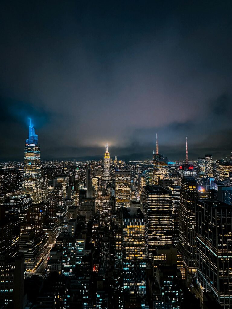 Breathtaking view of New York City's skyline illuminated at night — Manhattan at its iconic best
