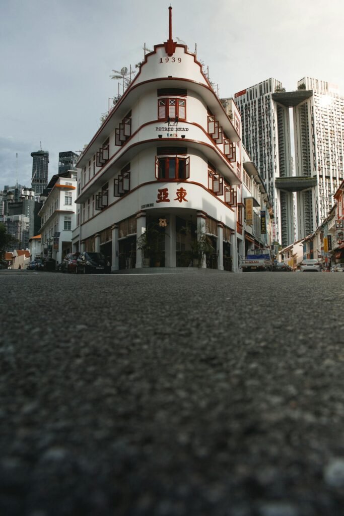 Historic building in Singapore's Chinatown showcasing unique colonial-era shophouse architecture